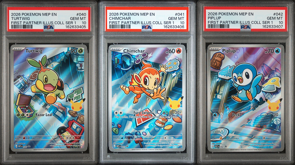 Turtwig, Chimchar, Piplup PSA 10 Sequential Set - First Partner Series 1