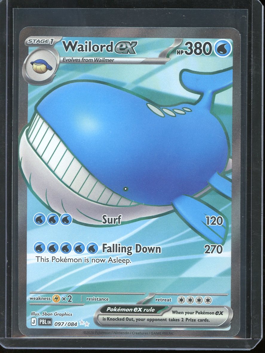 Wailord ex Pokemon Card (Pitch Black 097/084) Full Art