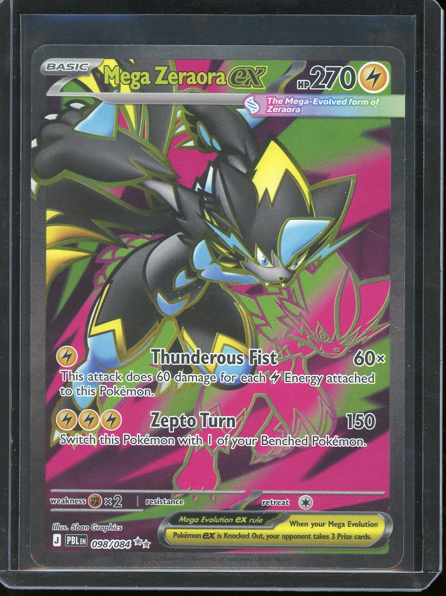 Mega Zeraora ex Pokemon Card (Pitch Black 098/084) Full Art
