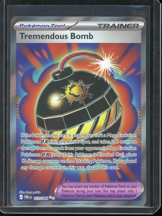 Tremendous Bomb Pokemon Card (Pitch Black 113/084) Full Art